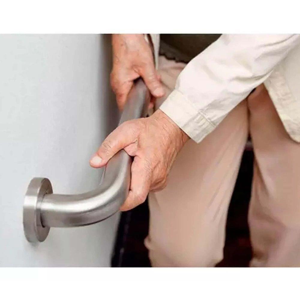 Barra De Apoio Inox 60cm Kit 7 Unidades Segurança Banheiro Box Criança Idoso Gestante Suporte Corrimao Acessibilidade - 5