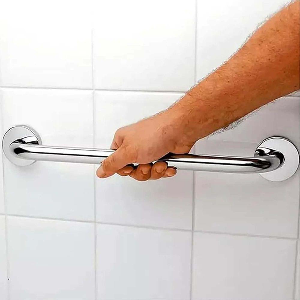 Barra De Apoio Inox 60cm Kit 7 Unidades Segurança Banheiro Box Criança Idoso Gestante Suporte Corrimao Acessibilidade - 6