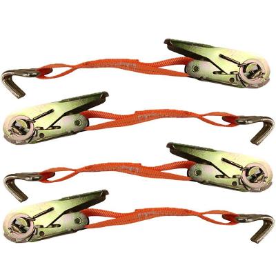 Catraca Movel Amarraçao De Carga Gancho Em J Kit 4 Uni Reforçado Resistente Obra Peso Caminhao Moto Mudança