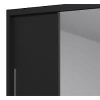 Guarda-roupa Com Espelho 3 Portas Royale Preto - Gelius Móveis - 3