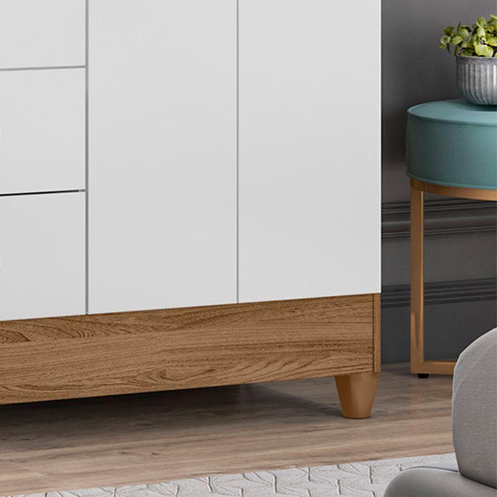 Guarda Roupa Roupeiro Casal Panama 6 Portas 2 Gavetas Naturale Com Branco - Moval - 5