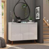 Balcao Buffet Retrô Delta 3 Portas Branco Gloss - Moveisaqui - 2