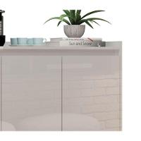 Balcao Buffet Retrô Delta 3 Portas Branco Gloss - Moveisaqui - 3