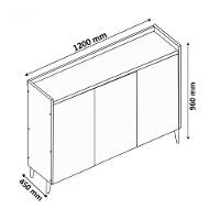 Balcao Buffet Retrô Delta 3 Portas Branco Gloss - Moveisaqui - 5