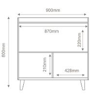 Buffet Aparador Retrô Delux 2 Portas Off White - Moveisaqui - 6