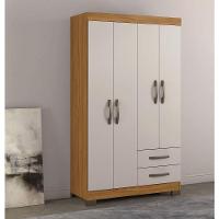 Guarda-roupa 4 Portas Malto Freijó Com Off White - Moveisaqui - 2