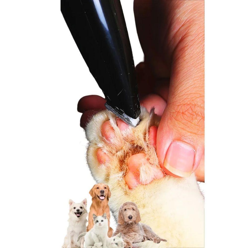 Maquina De Tosa Pelo De Pata Orelha Gato Cao Cachorro Aparador Sem Fio Usb Silencioso Animal De Estimaçao - 2