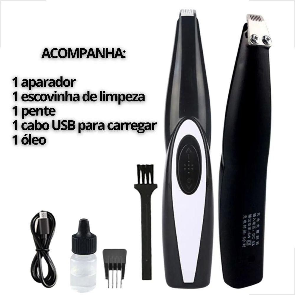 Maquina De Tosa Pelo De Pata Orelha Gato Cao Cachorro Aparador Sem Fio Usb Silencioso Animal De Estimaçao - 5