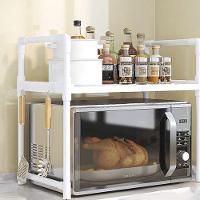 Suporte Rack Microondas Organizador Cozinha Prateleira Gancho Talher Louça Tempero Balcao Armario Compacto Pia Multiuso - 3