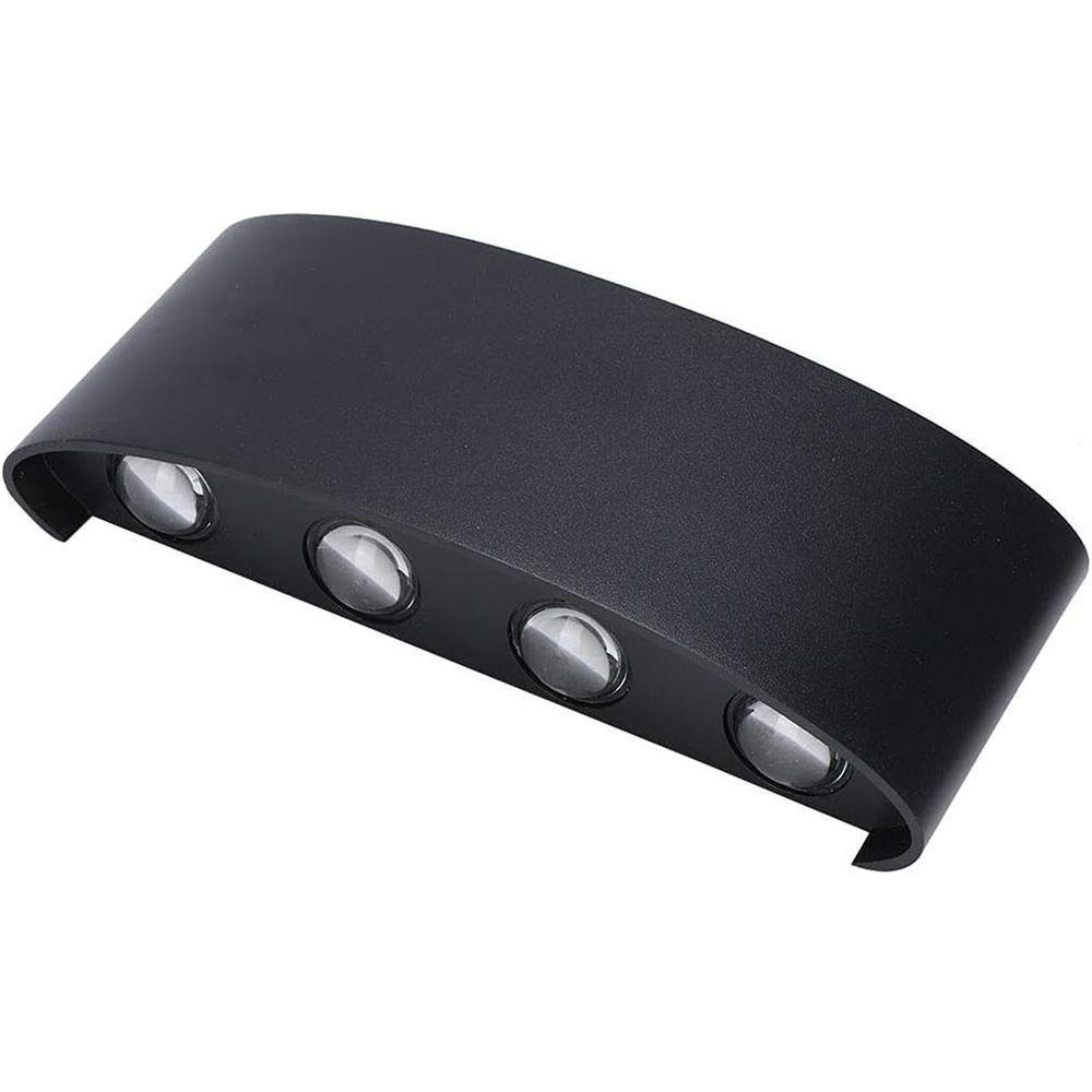 Arandela Luminaria Parede 8w 8 Fachos Iluminaçao Casa Garagem Varanda Rua Quintal Jardim Segurança Muro - 1