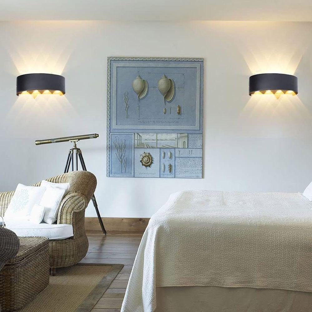 Arandela Luminaria Parede 8w 8 Fachos Iluminaçao Casa Garagem Varanda Rua Quintal Jardim Segurança Muro - 6