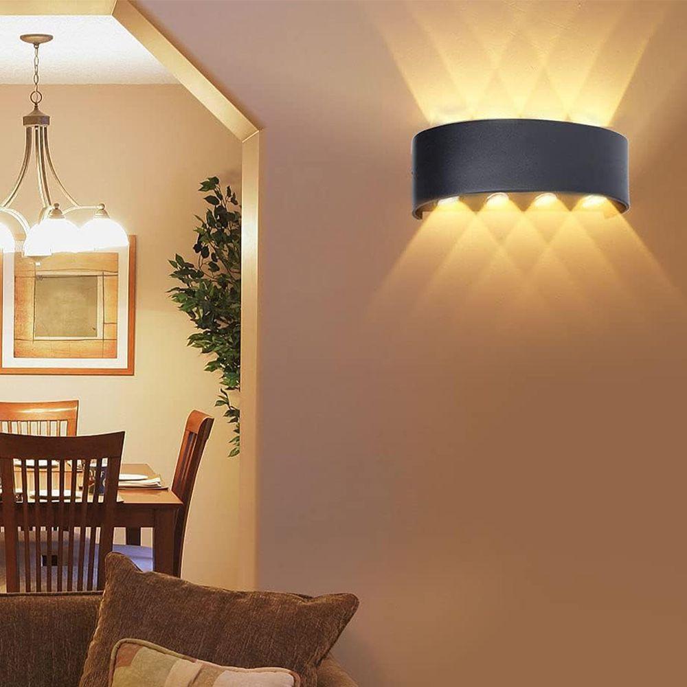 Arandela Luminaria Parede 8w 8 Fachos Iluminaçao Casa Garagem Varanda Rua Quintal Jardim Segurança Muro - 7