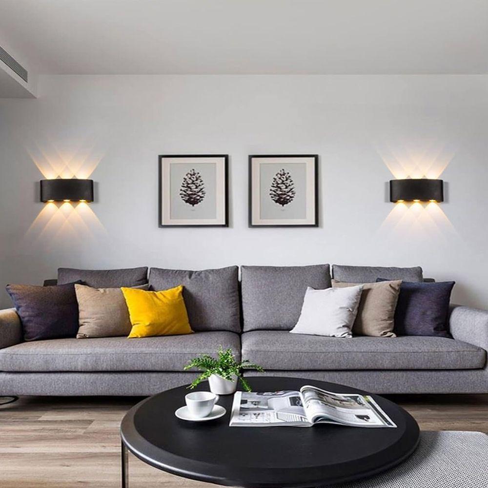 Arandela Luminaria Parede 8w 8 Fachos Iluminaçao Casa Garagem Varanda Rua Quintal Jardim Segurança Muro - 8