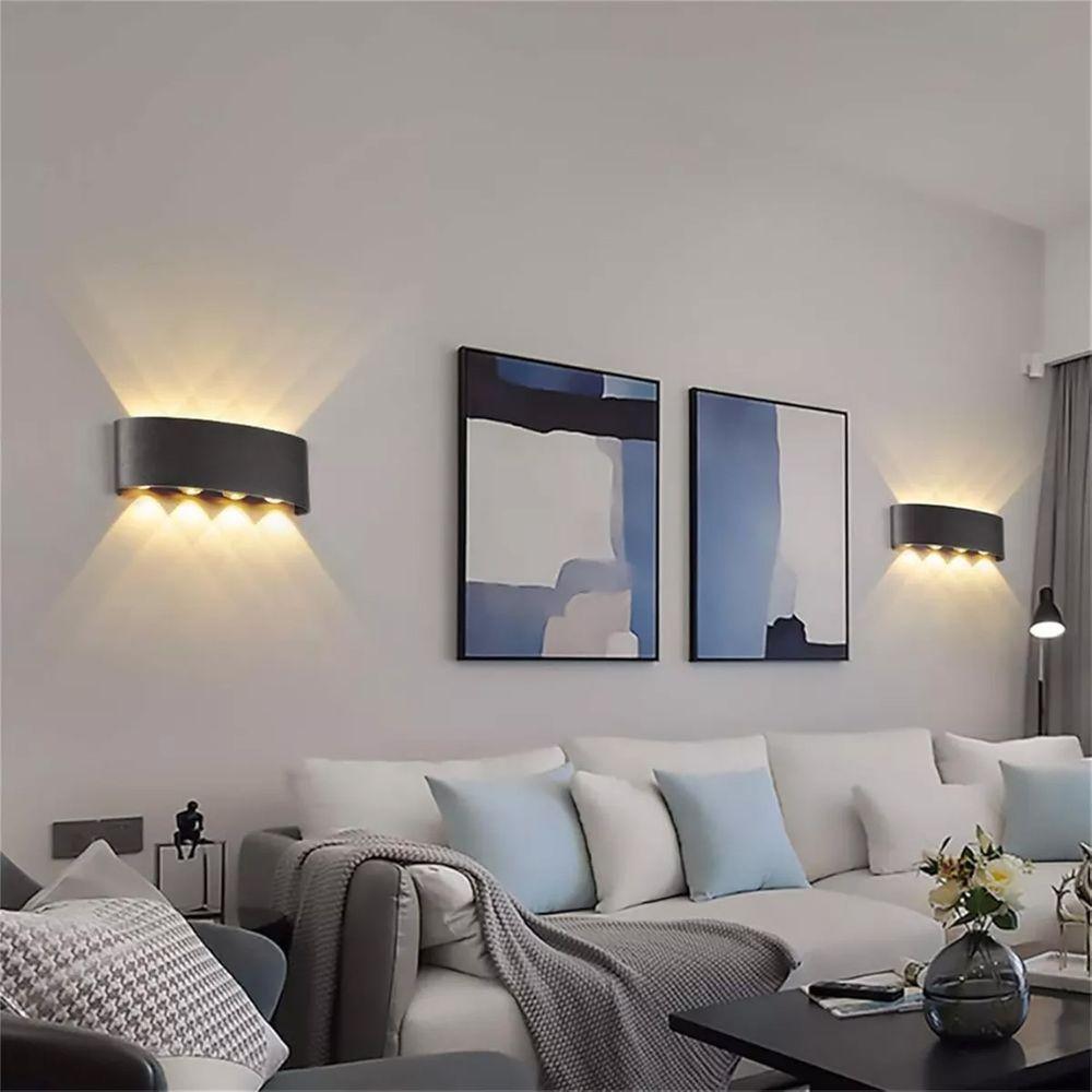 Arandela Luminaria Parede 8w 8 Fachos Iluminaçao Casa Garagem Varanda Rua Quintal Jardim Segurança Muro - 10