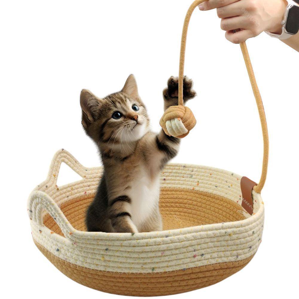 Cama De Gato Arranhador Ninho Cestinho Pet Brinquedo Bolinha Animais Estimaçao Confortavel Petshop Casa - 1