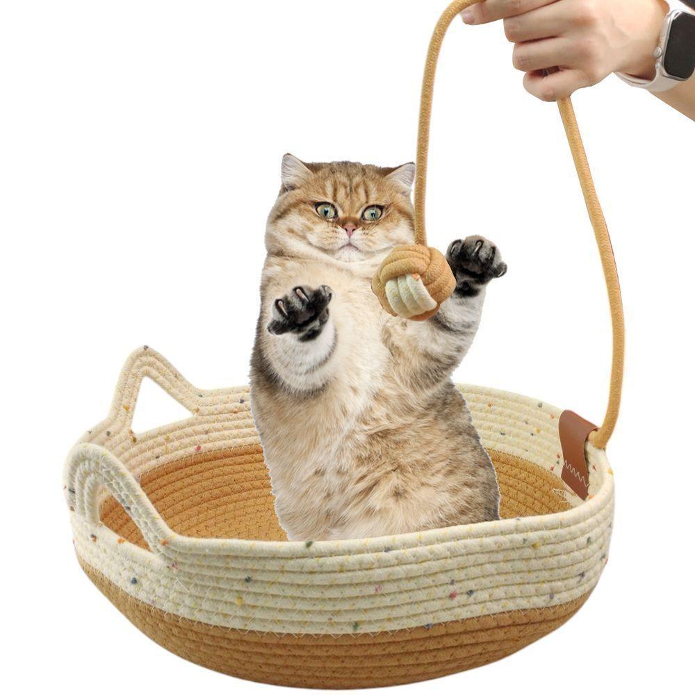 Cama De Gato Arranhador Ninho Cestinho Pet Brinquedo Bolinha Animais Estimaçao Confortavel Petshop Casa - 7