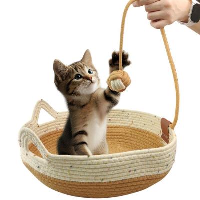 Cama De Gato Arranhador Ninho Cestinho Pet Brinquedo Bolinha Animais Estimaçao Confortavel Petshop Casa