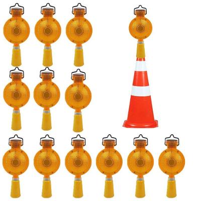 Sinalizador Viario Solar Kit 12 Uni Segurança Sinalizaçao Cone Estrada Pista Rodovia Rua Evita Acidentes Iluminaçao