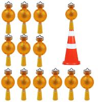 Sinalizador Viario Solar Kit 12 Uni Segurança Sinalizaçao Cone Estrada Pista Rodovia Rua Evita Acidentes Iluminaçao - 1