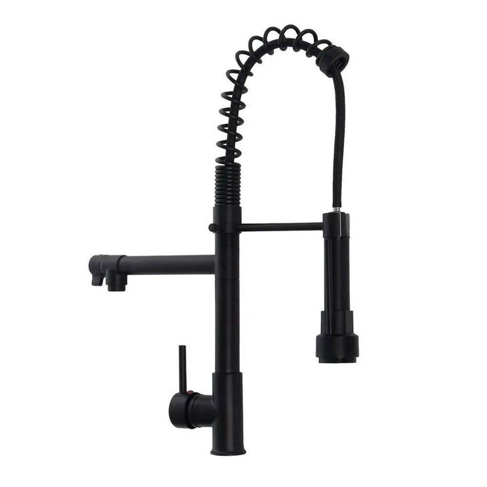 Torneira Gourmet Cozinha Monocomando Luxo Dois Jatos Misturador Agua Fria Quente Aerador Mesa Pia Bancada Sofisticada - 1