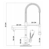 Torneira Gourmet Cozinha Monocomando Luxo Dois Jatos Misturador Agua Fria Quente Aerador Mesa Pia Bancada Sofisticada - 6