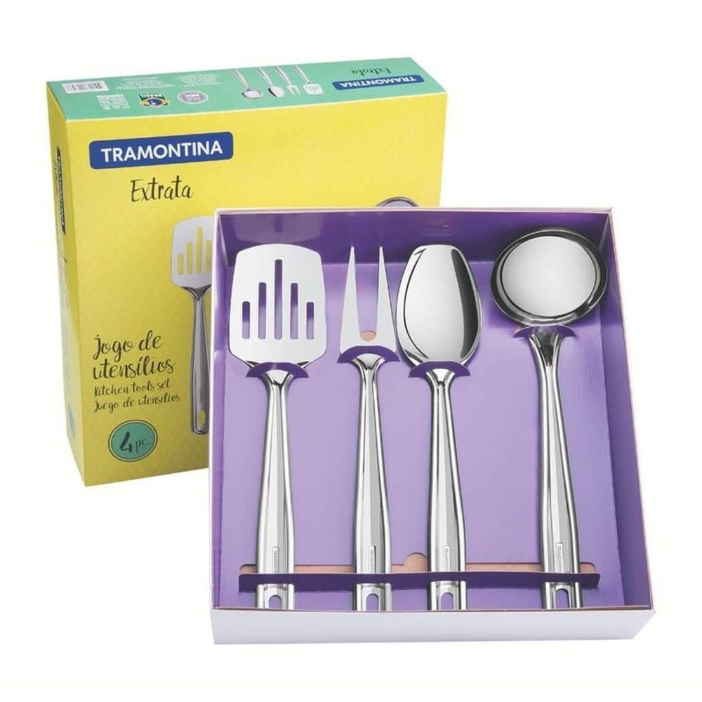 Jogo De Utensílios Tramontina Extrata Em Aço Inox 4 Peças - 3