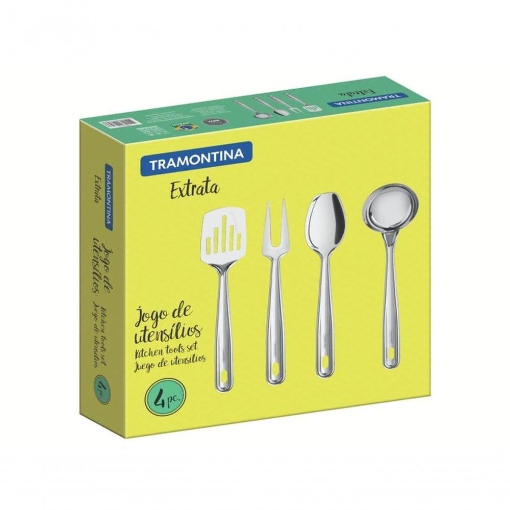 Jogo De Utensílios Tramontina Extrata Em Aço Inox 4 Peças - 4