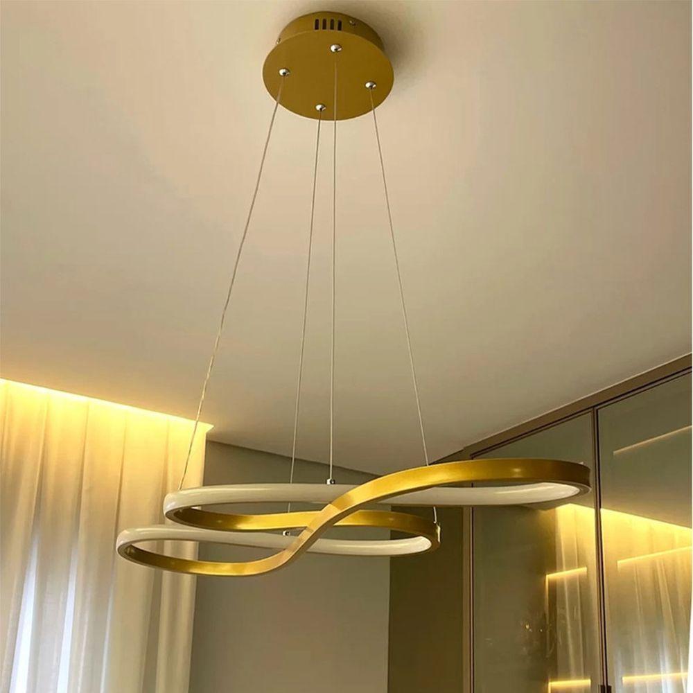 Lustre Pendente Arco Infinito Led 3 Em 1 Recepçao Restaurante Hall De Entrada Hotel Sala De Jantar Residencial Comercial - 4
