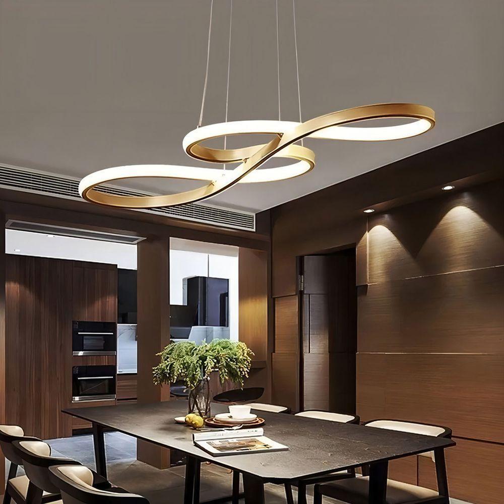 Lustre Pendente Arco Infinito Led 3 Em 1 Recepçao Restaurante Hall De Entrada Hotel Sala De Jantar Residencial Comercial - 10