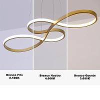 Lustre Pendente Arco Infinito Led 3 Em 1 Recepçao Restaurante Hall De Entrada Hotel Sala De Jantar Residencial Comercial - 3