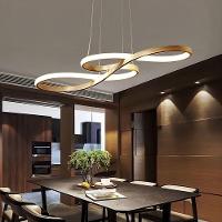 Lustre Pendente Arco Infinito Led 3 Em 1 Recepçao Restaurante Hall De Entrada Hotel Sala De Jantar Residencial Comercial - 10