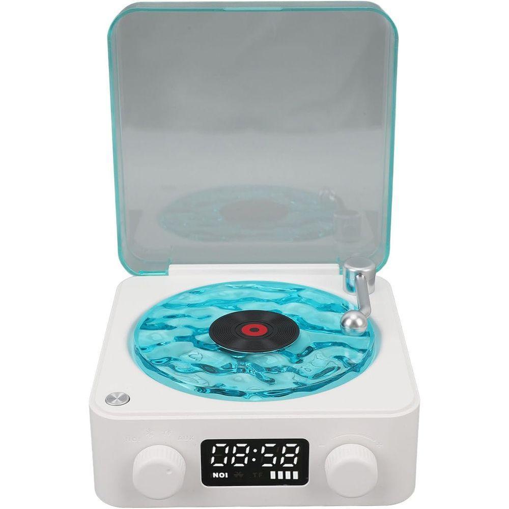 Caixa De Som Vinil Toca Disco Vitrola Usb Bluetooth Cartao Tf Luminaria Musica Recarregavel Usb Portatil - 1