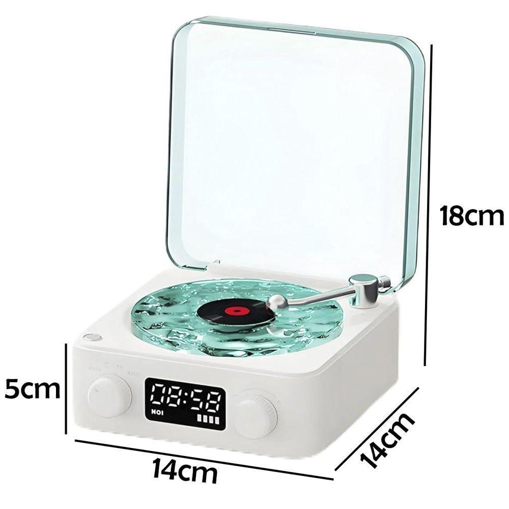 Caixa De Som Vinil Toca Disco Vitrola Usb Bluetooth Cartao Tf Luminaria Musica Recarregavel Usb Portatil - 3