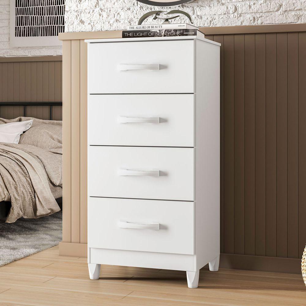 Cômoda Mobi Biflex Branco Fosco Liso-rosa Matte - Albatroz Móveis - 3