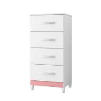 Cômoda Mobi Biflex Branco Fosco Liso-rosa Matte - Albatroz Móveis - 2