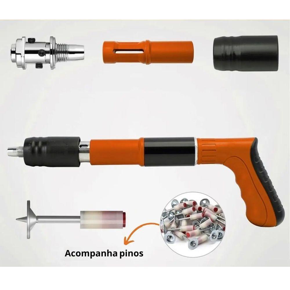 Pistola De Fixaçao Finca Pino Prego Rebitadeira Açao Direta Epi Gesso Alvenaria Drywall Obra Construçao Acessorios - 7