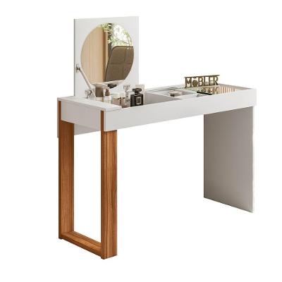 Mesa Escrivaninha Office Penteadeira Play Moderna Espelho Branco Fosco Com Cinamomo Mel