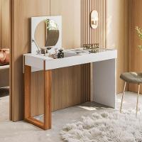 Mesa Escrivaninha Office Penteadeira Play Moderna Espelho Branco Fosco Com Cinamomo Mel - 2