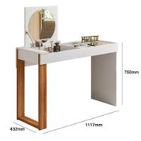 Mesa Escrivaninha Office Penteadeira Play Moderna Espelho Branco Fosco Com Cinamomo Mel - 6