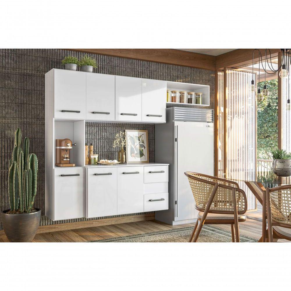 Cozinha Suspensa 07 Portas 02 Gavetas Branco Juliete - Nicioli - 2