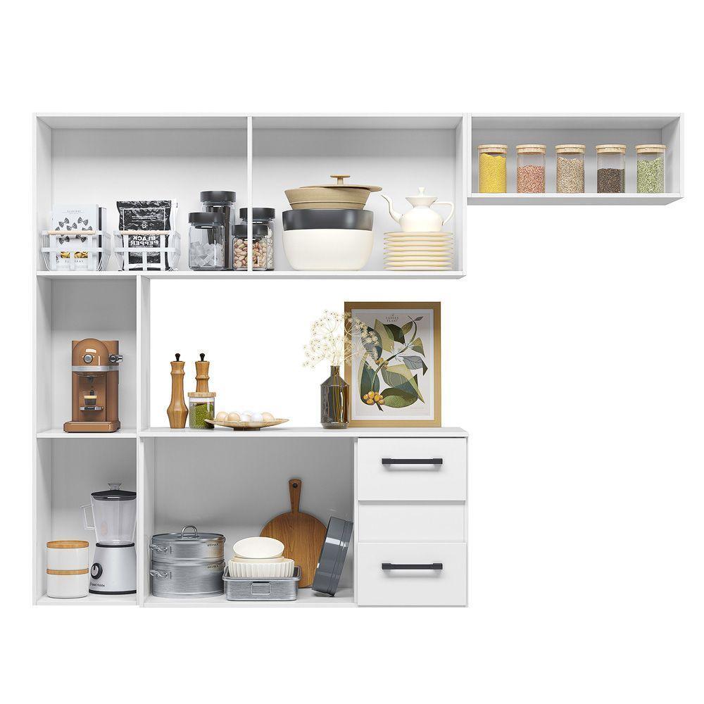 Cozinha Suspensa 07 Portas 02 Gavetas Branco Juliete - Nicioli - 3