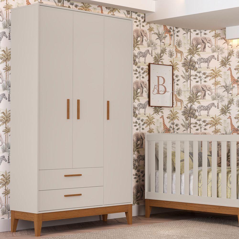 Roupeiro Flip 3 Portas 2 Gavetas Areia Fosco - 2