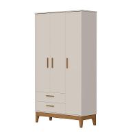 Roupeiro Flip 3 Portas 2 Gavetas Areia Fosco - 1