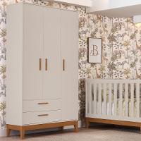 Roupeiro Flip 3 Portas 2 Gavetas Areia Fosco - 2