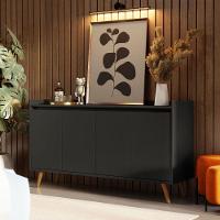 Buffet Aparador Retrô Delux 4 Portas Preto - Moveisaqui - 2