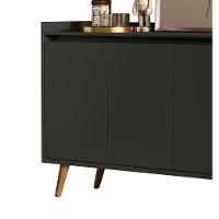 Buffet Aparador Retrô Delux 4 Portas Preto - Moveisaqui - 3