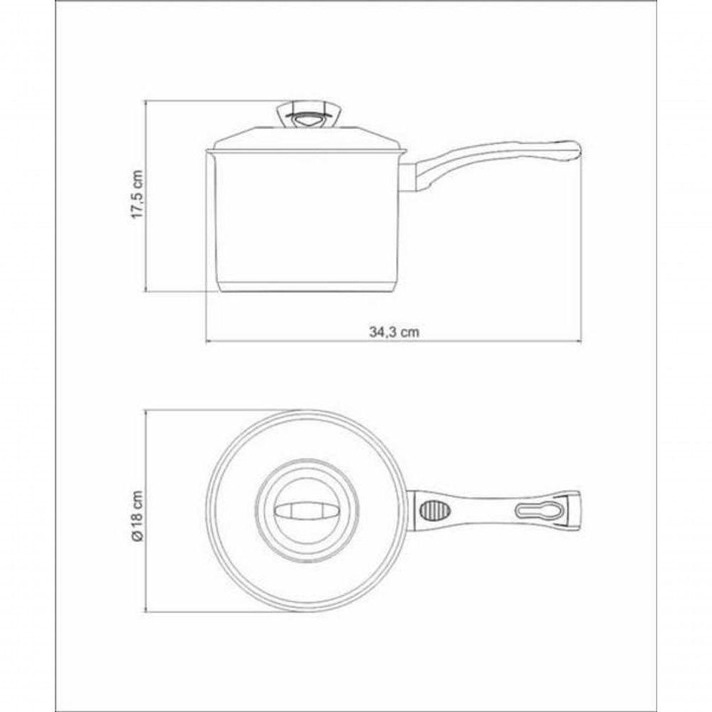 Caldeirão Tramontina Solar Baquelite Aço Inox Com Cabo 16cm - 2