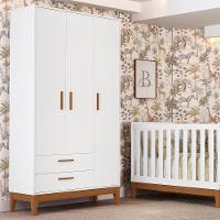 Roupeiro Flip 3 Portas 2 Gavetas Branco Fosco - 2