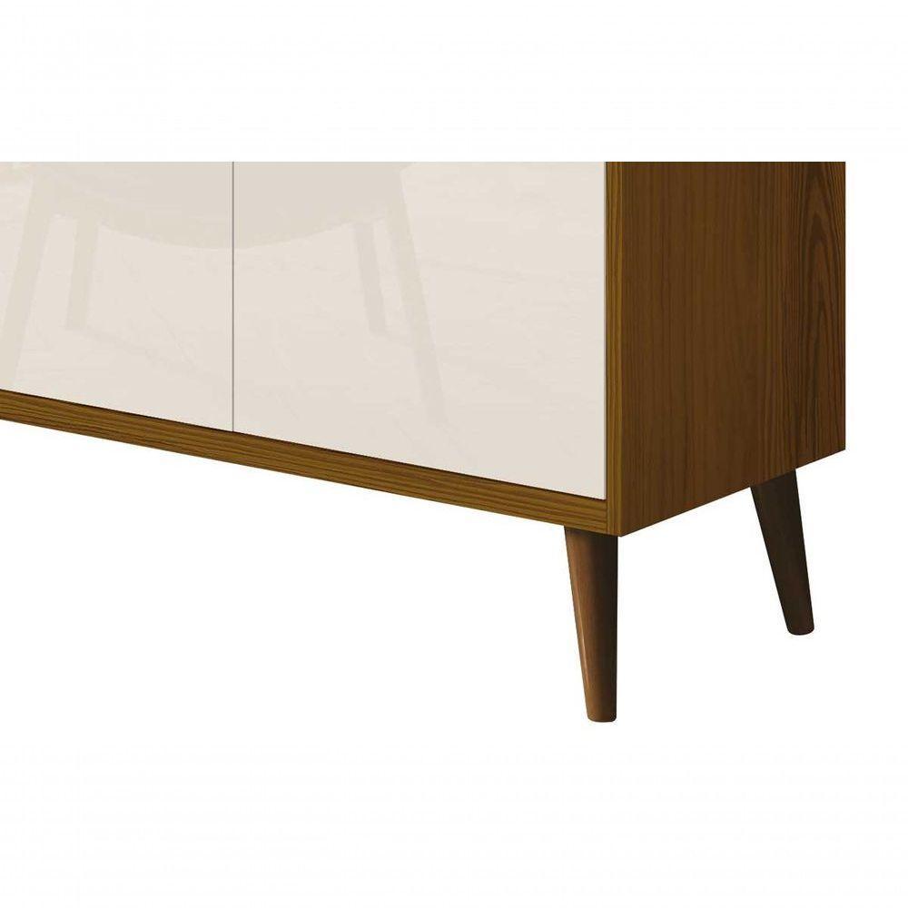 Buffet Aparador Retrô Clássico 4 Portas Freijó Com Offwhite - Moveisaqui - 4