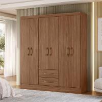 Guarda Roupa Roupeiro Casal Panama 6 Portas 2 Gavetas Castanho - Moval - 3